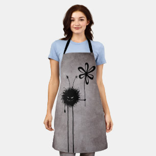 Dark Evil Flower Bug Vintage Gothic Apron