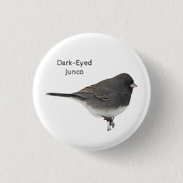 Dark-Eyed Junco 1 Inch Round Button (Front)