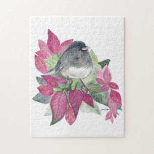 Dark Eyed Junco Aquarelle Oiseau Art Jigsaw Puzzle