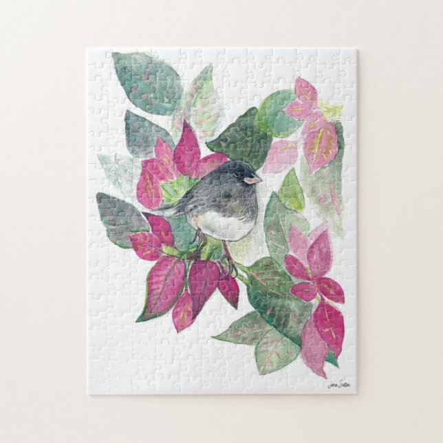 Dark Eyed Junco Bird Watercolor Art Jigsaw Puzzle (Vertical)