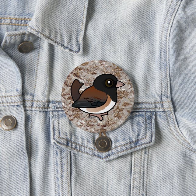 Dark-eyed Junco (Oregon) 3 Inch Round Button (In Situ)