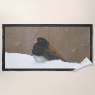 Dark-Eyed Junco Painting - Original Bird Art Beach Towel