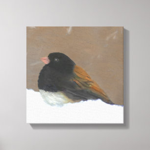 Dark-Eyed Junco Painting - Original Bird Art Canvas Print