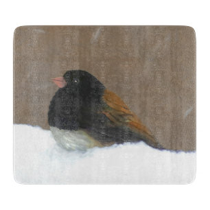 Dark-Eyed Junco Painting - Original Bird Art Cutting Board