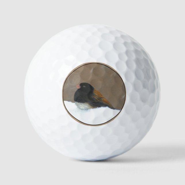 Dark-Eyed Junco Painting - Original Bird Art Golf Balls (Front)