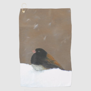 Dark-Eyed Junco Painting - Original Bird Art Golf Towel