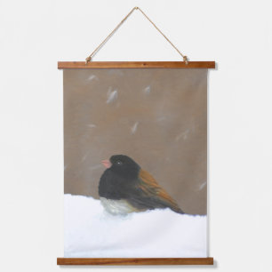 Dark-Eyed Junco Painting - Original Bird Art Hanging Tapestry