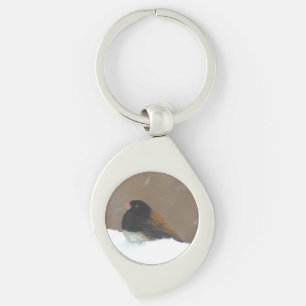 Dark-Eyed Junco Painting - Original Bird Art Keychain