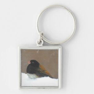 Dark-Eyed Junco Painting - Original Bird Art Keychain