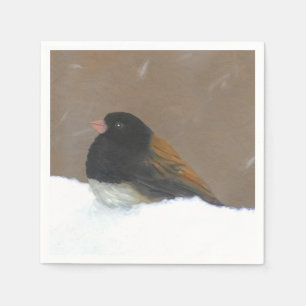 Dark-Eyed Junco Painting - Original Bird Art Napkin