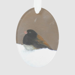 Dark-Eyed Junco Painting - Original Bird Art Ornament