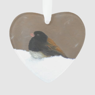 Dark-Eyed Junco Painting - Original Bird Art Ornament