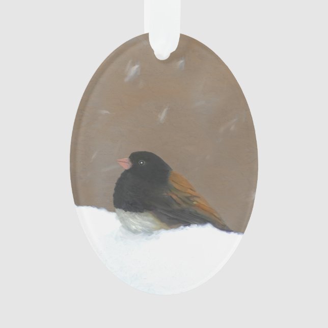 Dark-Eyed Junco Painting - Original Bird Art Ornament (Front)