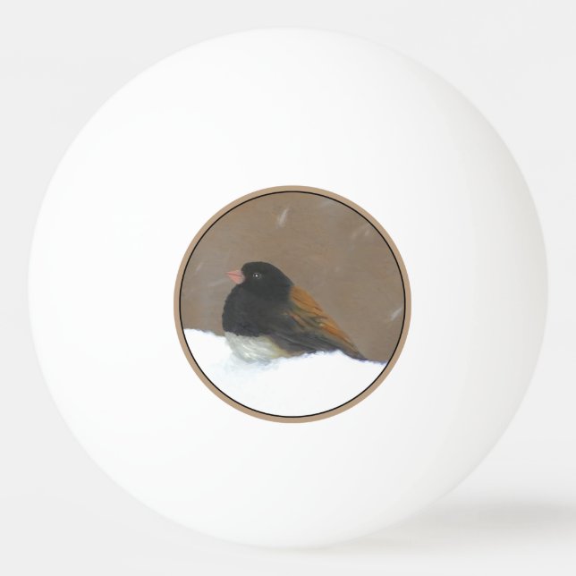 Dark-Eyed Junco Painting - Original Bird Art Ping Pong Ball (Front)