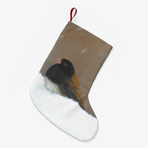 Dark-Eyed Junco Painting - Original Bird Art Small Christmas Stocking