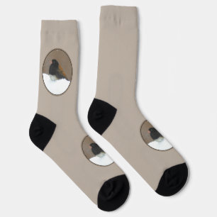 Dark-Eyed Junco Painting - Original Bird Art Socks