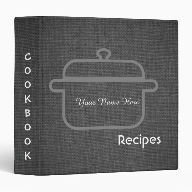 Dark Fabric Kitchen utensils recipe binder book (Front/Spine)