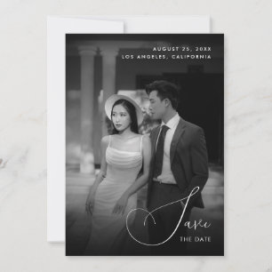 Dark Faded Photo Vintage Old Fashioned Wedding Save The Date