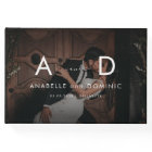 Dark Fading Photo & Monogram Elegant Black Wedding