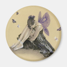 Dark Fairy Purple Wings Magnet