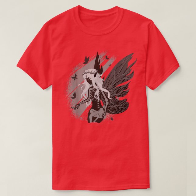 Dark Fairy Skeleton Fairycore Faecore Fairywave Go T-Shirt (Design Front)