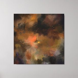 Dark Fall Colours Contemporary Abstract Art Decor