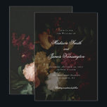 Dark Fall Flowers Calligraphy Black Wedding Invitation<br><div class="desc">Set the tone for an elegant and moody autumn celebration with this dark floral wedding invitation. Featuring rich fall-toned florals against a black background and elegant calligraphy typography, this invitation blends romance with drama. Ideal for a sophisticated fall wedding, gothic-inspired ceremony, or black-tie affair. Fully customizable with your wedding details...</div>
