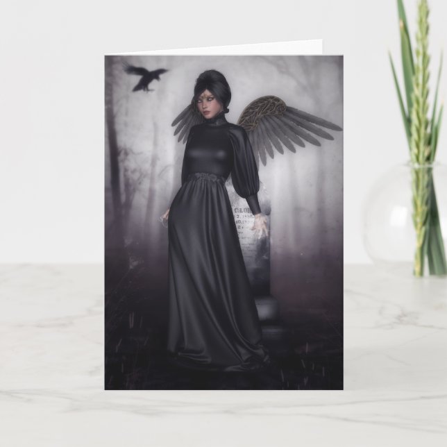Dark Fallen Angel Halloween carte de voeux (Devant)