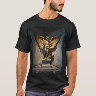 Dark Fallen Angel Statue\Gothic Cathedral T-Shir T-Shirt