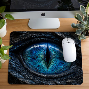 Dark Fantasy Blue Dragon Eye Mouse Pad