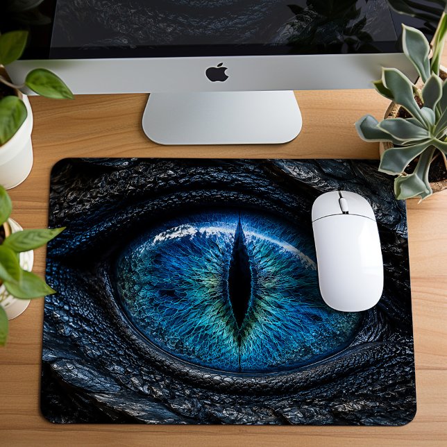 Dark Fantasy Blue Dragon Eye  Mouse Pad (Creator Uploaded)