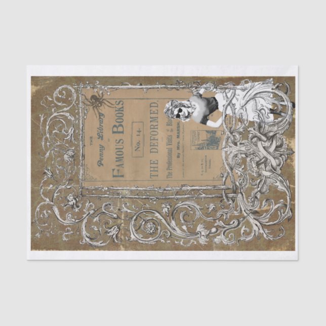 Dark Fantasy Book Cover Decoupage Tissue Paper (Front)