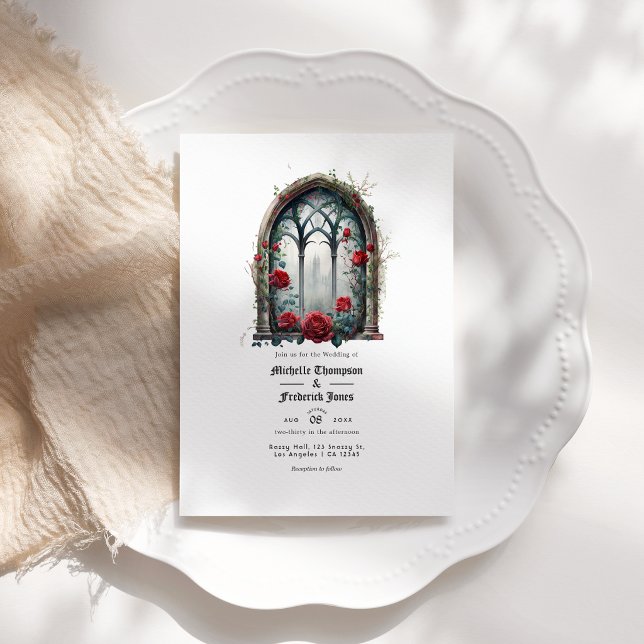 Dark Fantasy Castle Window Gothic Wedding QR Code Invitation (Dark Fantasy Castle Window Gothic Wedding QR Code Invitation)