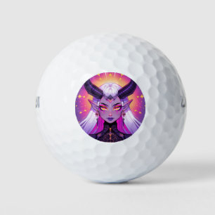 Dark Fantasy Demon Princess Anime Girl Golf Balls