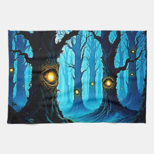 Dark Fantasy Eyeball Forest Design Kitchen Towel