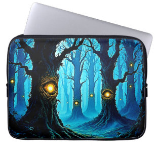 Dark Fantasy Eyeball Forest Design Laptop Sleeve