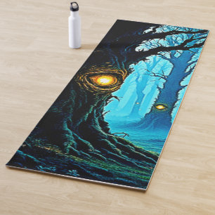 Dark Fantasy Eyeball Forest Design Yoga Mat