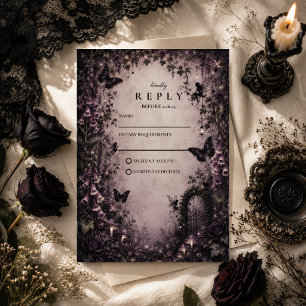 Dark Fantasy Fairy Goth Wedding RSVP Card
