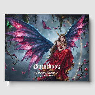 Dark Fantasy Fairy Queen with Butterfly Wings Guest Book