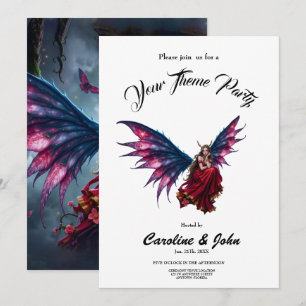 Dark Fantasy Fairy Queen with Butterfly Wings Invitation