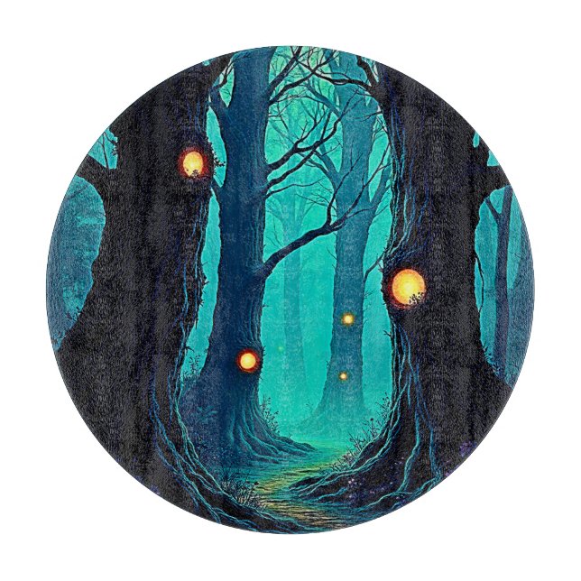 Dark Fantasy Forest Mystery Cutting Board (Front)