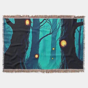 Dark Fantasy Forest Mystery Throw Blanket