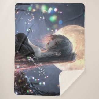Dark fantasy girl / Aesthetic Sherpa Blanket