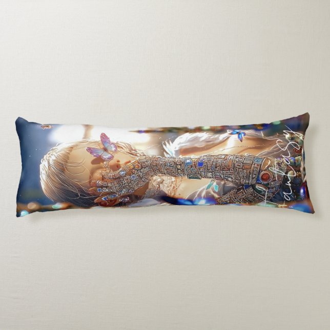 Dark Fantasy Girl -  Downtown Aesthetic Body Pillow (Back)