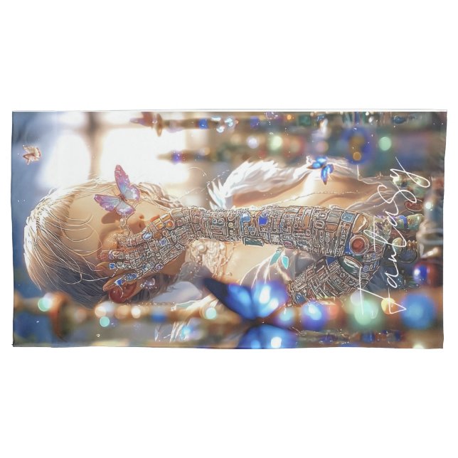 Dark Fantasy Girl -  Downtown Aesthetic Pillowcase (Front)