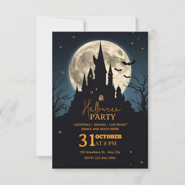 Dark Fantasy Halloween Party Invitation – Editable (Front)