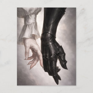 Dark Fantasy Hand in Armour Postcard Gothic Love