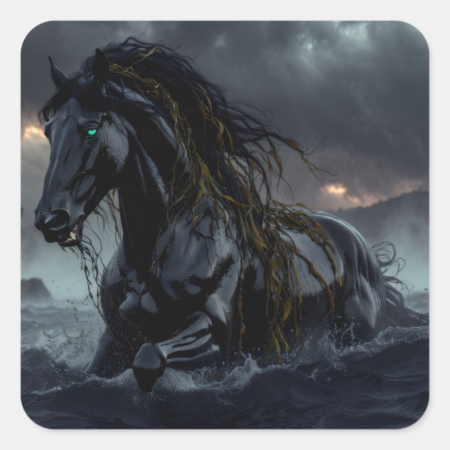 Dark Fantasy Horse Sticker – Storm Stallion Gothic (Front)