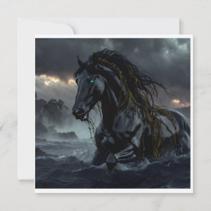 Dark Fantasy Horse Sticker – Storm Stallion Gothic Invitation