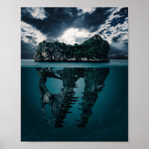 Dark Fantasy Island Art Poster